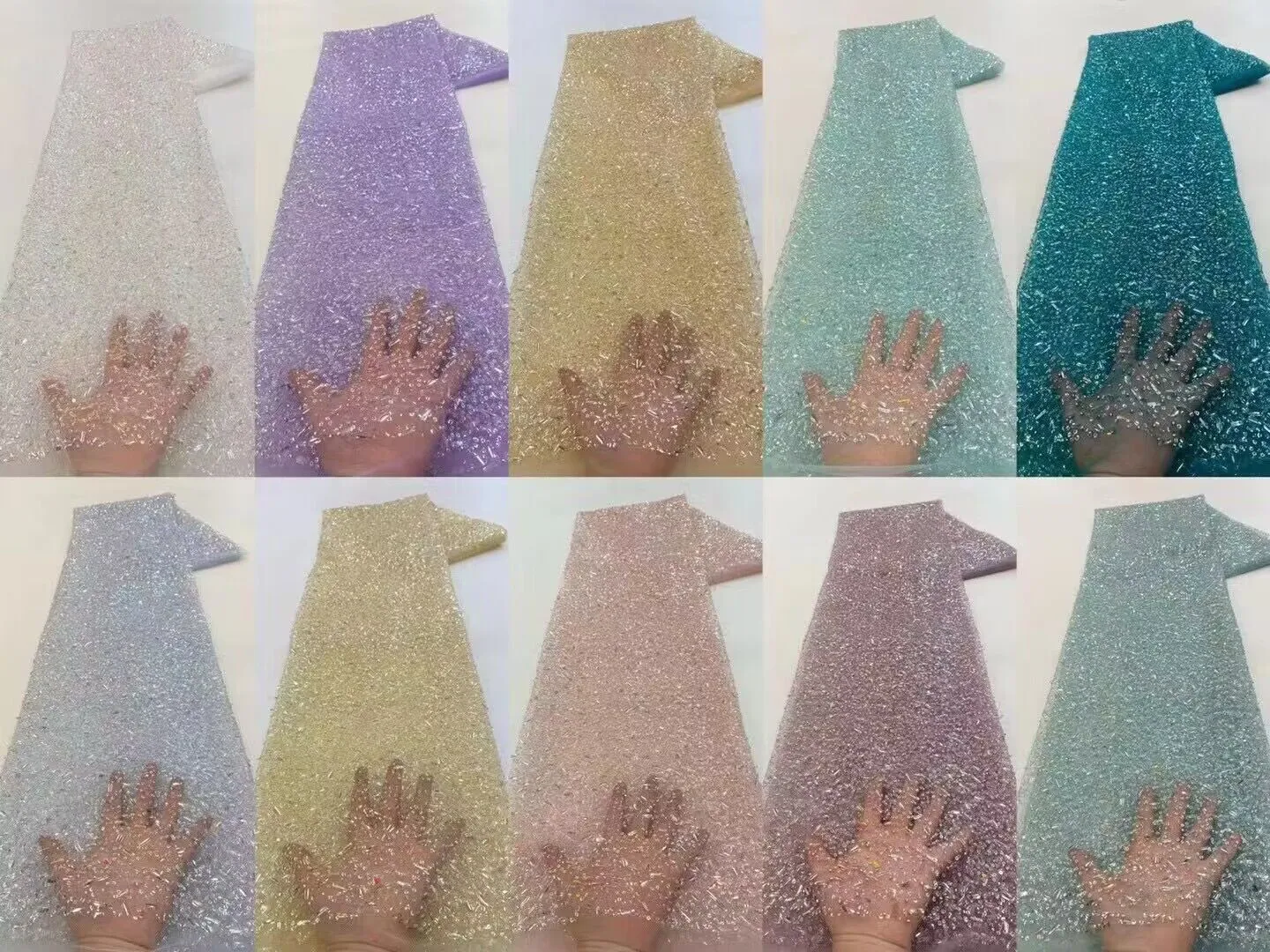 Handmade Beaded Lace Fabric(pic10) Handmade Beaded Lace Fabric(pic10)