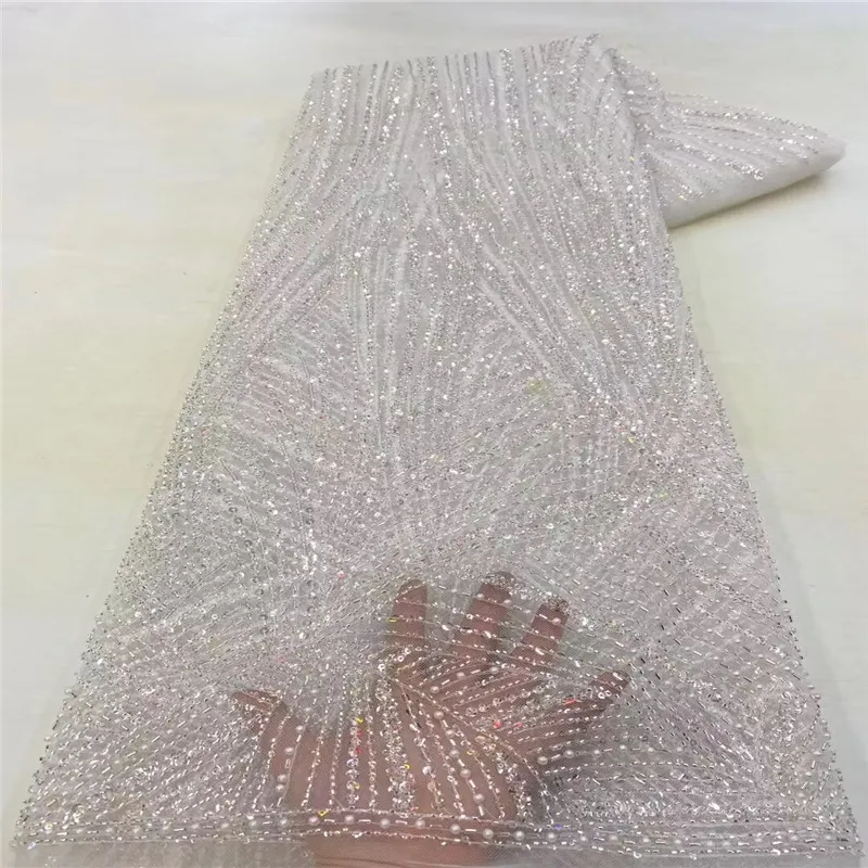 Beaded Lace Fabric Wedding Dress Fabric(pic9) Beaded Lace Fabric Wedding Dress Fabric(pic9)