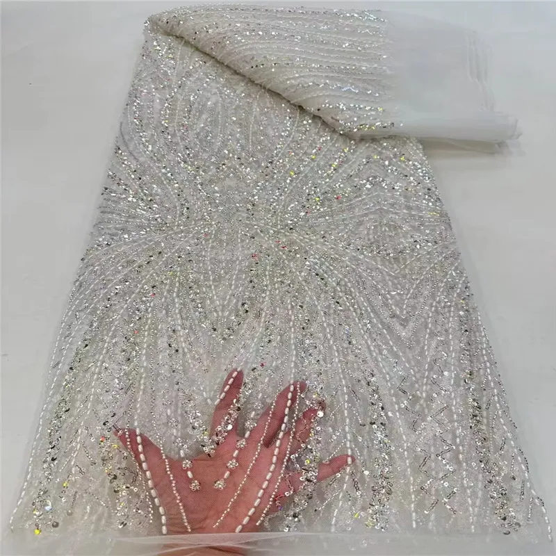 Beaded Lace Faric Wedding Dress Fabric(pic3) Beaded Lace Faric Wedding Dress Fabric(pic3)