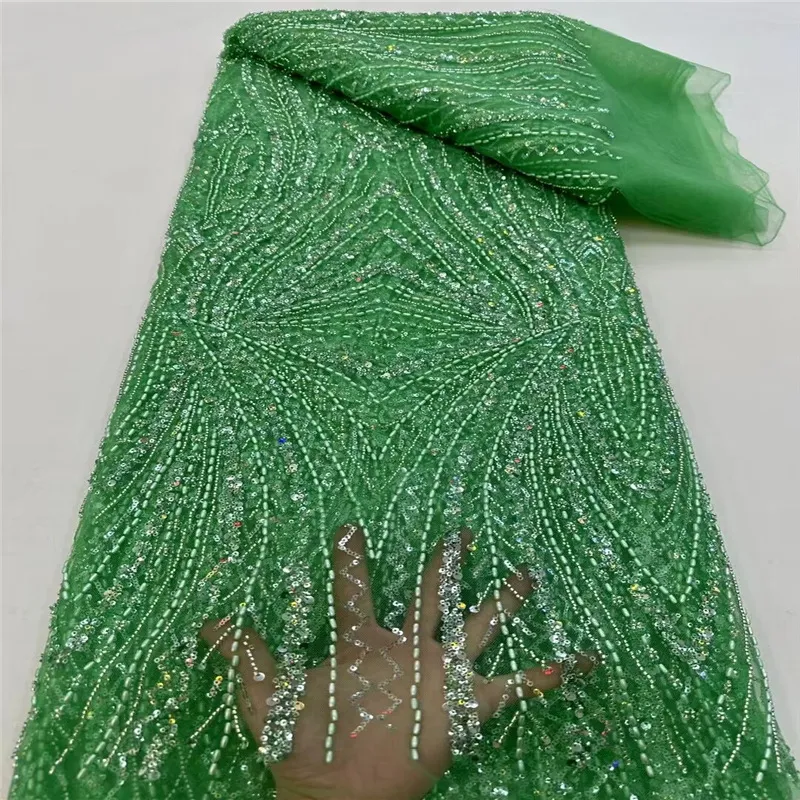 Beaded Lace Faric Wedding Dress Fabric(pic4) Beaded Lace Faric Wedding Dress Fabric(pic4)