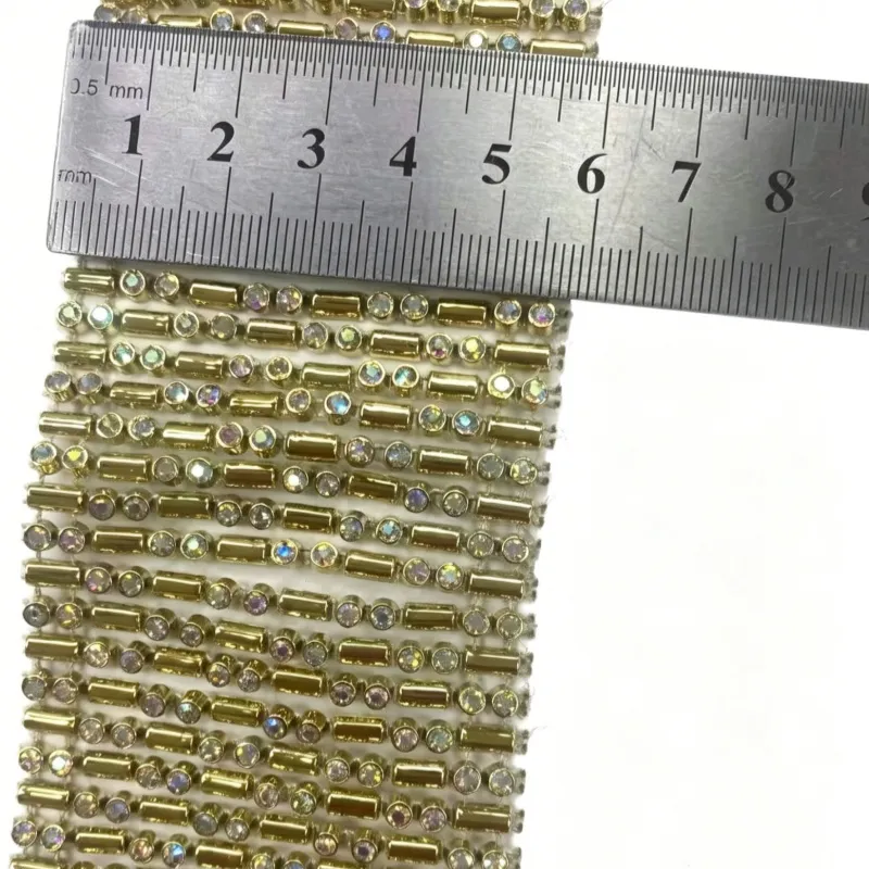 New Iron on Applique(pic1) Plastic Rhinestone Trim 5.8cm Wide(pic1)