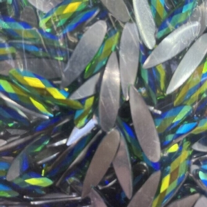 9*36 Teardrop Resin Rhinestone Silver Ba