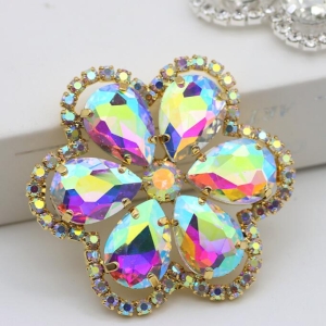 Floral Rhinestone Applique For Decoratio