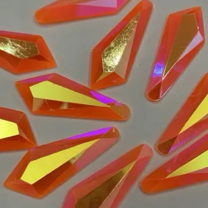 22*56 Fancy Resin Rhinestone Neon Orange