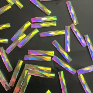 8*40 Rectangle Clear Resin Rhinestone 