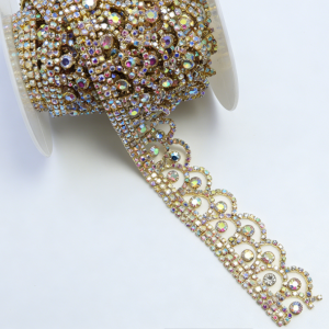 Gold Case with Clear AB Rhinestone Chain