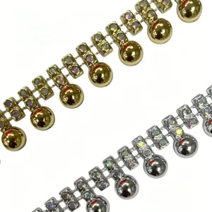  Plastic Rhinestone Trim 1.5cm